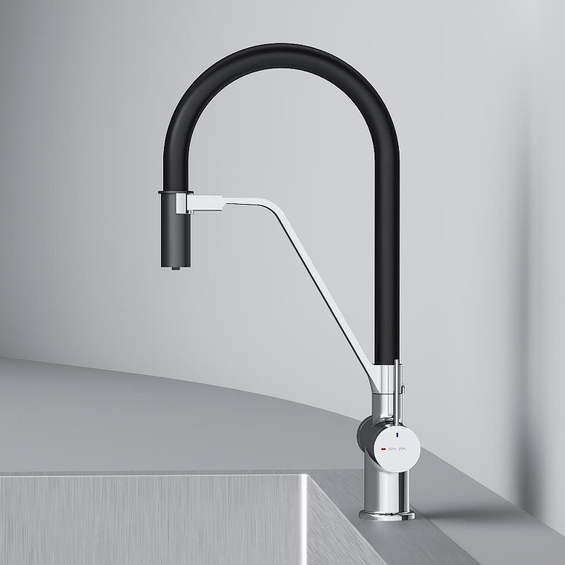 Смеситель для кухни AM.PM Func F8F07802 цвет Черный Хром