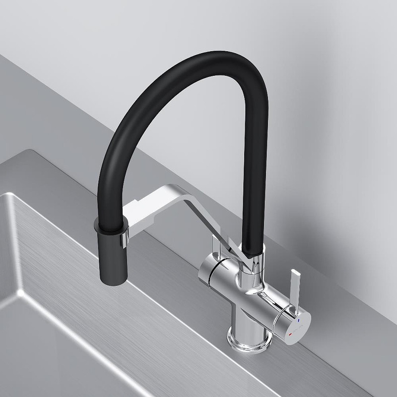 Смеситель для кухни AM.PM Func F8F07802 цвет Черный Хром