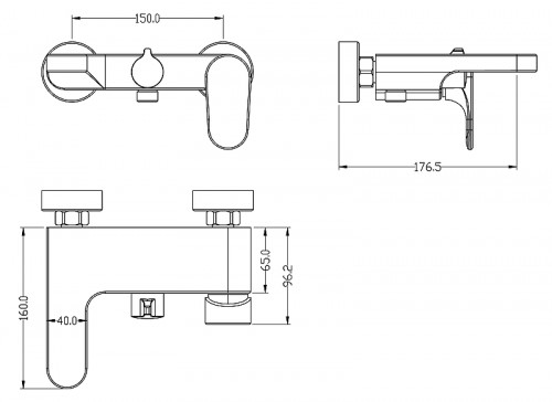 Смеситель для ванны Boheme Spectre 453-BR Бронза