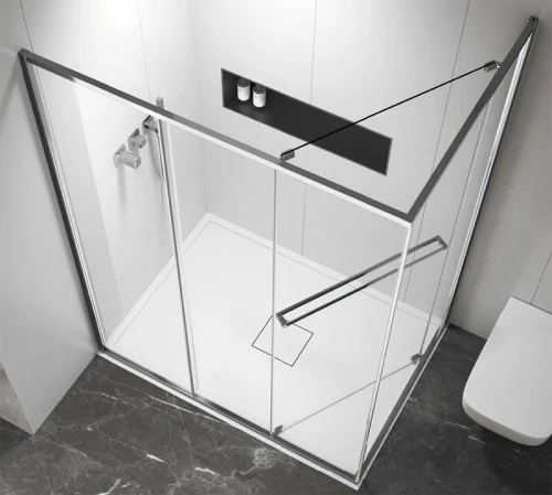 Душевой уголок Azario Monako 90x90 AZ-L47-90-MB-CL профиль Черный матовый стекло прозрачное