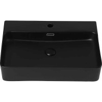 Раковина Abber Rechteck 61 AC2201MB Черная матовая фарфор накладная