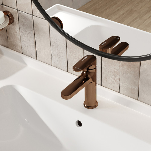 Смеситель для раковины WasserKRAFT Asphe 7703 Розовое золото латунь