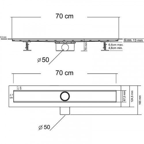 Душевой лоток Vincea Optima-S 70 SAY.603.70.S.U под плитку