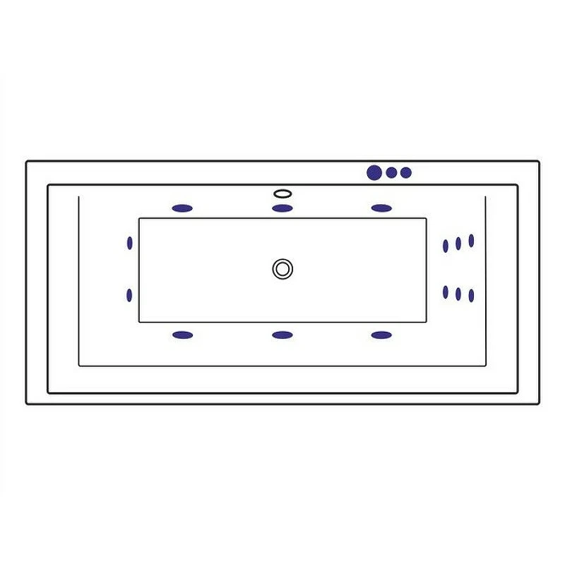Акриловая ванна Excellent Crown Grand 190x90 WAEX.CRG19.SMART.GL с гидромассажем