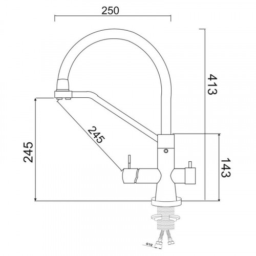 Смеситель для кухни Ростовская Мануфактура Сантехники SUS127G-016F-015 цвет Золото Черный