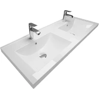Мебельная раковина Marka One Duo 120 Polytitan У99050 двойная Белая