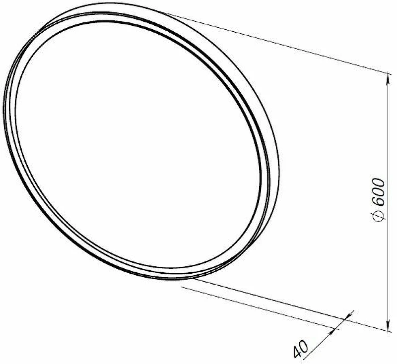 Зеркало Allen Brau Infinity 60 1.21022.BL с подсветкой Черное с сенсорным выключателем стекло