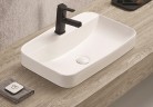 Раковина CeramaLux 60 78699 Белая глянцевая фаянс полувстраиваемая