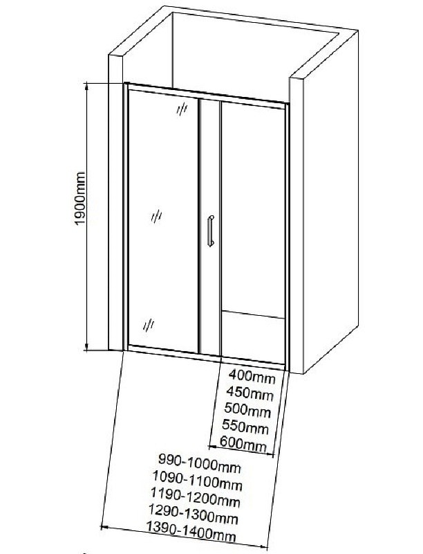 Душевая дверь Aquanet SD-1100A 110 273605 профиль Хром стекло прозрачное