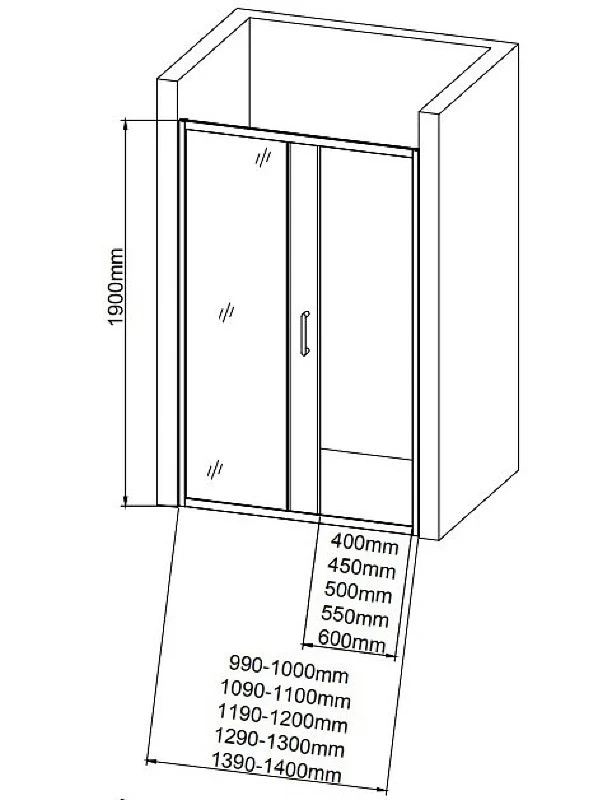 Душевая дверь Aquanet SD-1100A 110 273605 профиль Хром стекло прозрачное