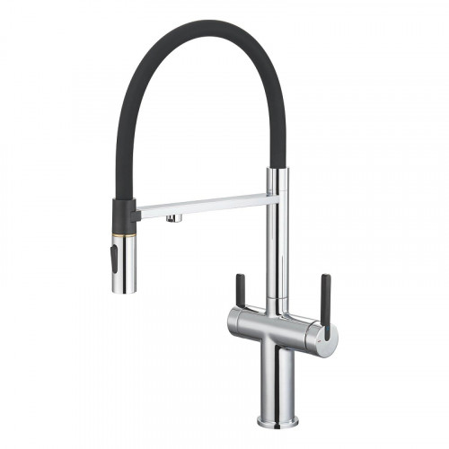Смеситель для кухни Rose R458 цвет Хром Черный
