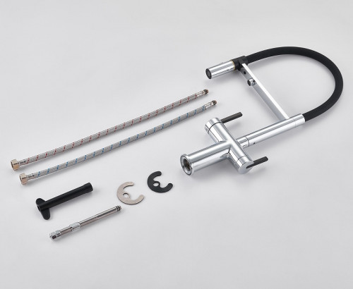 Смеситель для кухни Rose R458 цвет Хром Черный