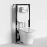 Комплект унитаза с инсталляцией WasserKRAFT Aller 10TLT.010.ME.BN02.H001 цвет Белый с сиденьем Микролифт и клавишей смыва цвет Никель