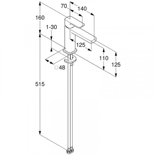 Смеситель для раковины Kludi Renon 42282N075 Золото брашированное