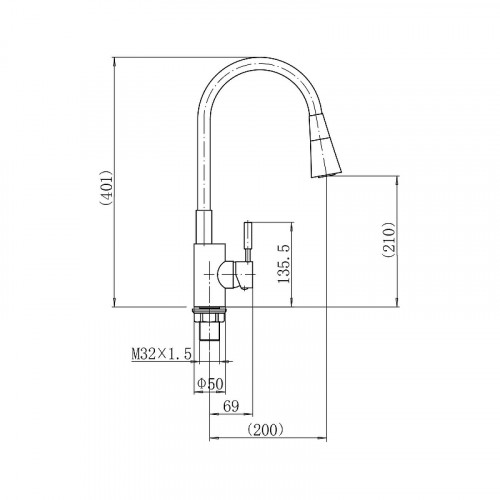 Смеситель для кухни Fashun A4053+B11 цвет Хром Синий