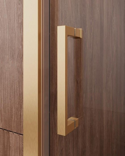 Душевая дверь Cezares Molveno 120 MOLVENO-BF-1-120-C-BORO-IV профиль Брашированное золото стекло прозрачное