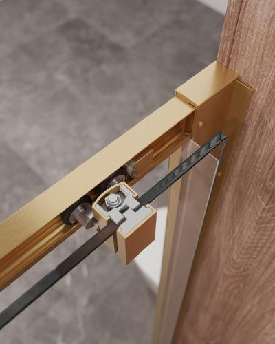 Душевая дверь Cezares Molveno 120 MOLVENO-BF-1-120-C-BORO-IV профиль Брашированное золото стекло прозрачное