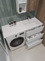 Тумба под раковину Orange Sistema 130 ST-70TUW Белая МДФ / ЛДСП
