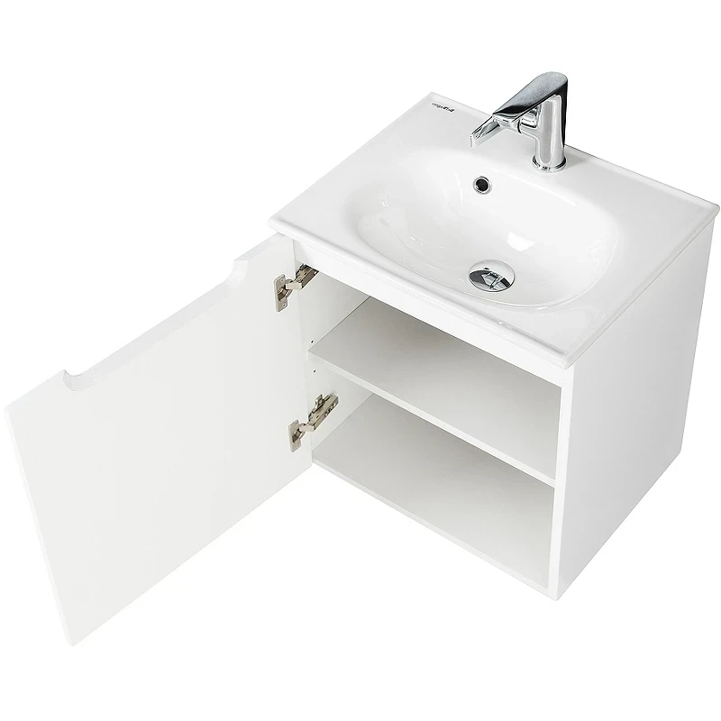 Тумба под раковину BelBagno Etna 50 L ETNA-500-1A-SO-BL-P-L подвесная Bianco Lucido МДФ / ЛДСП