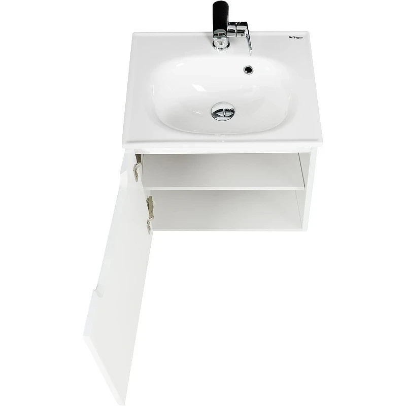 Тумба под раковину BelBagno Etna 50 L ETNA-500-1A-SO-BL-P-L подвесная Bianco Lucido МДФ / ЛДСП