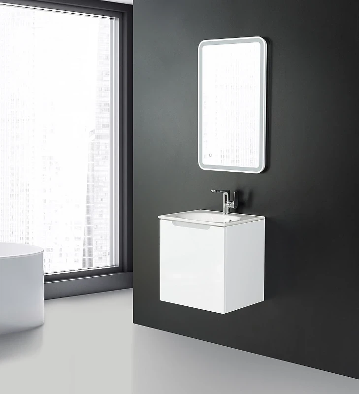 Тумба под раковину BelBagno Etna 50 L ETNA-500-1A-SO-BL-P-L подвесная Bianco Lucido МДФ / ЛДСП