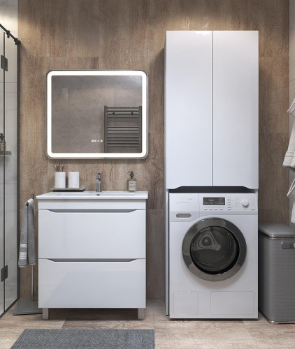 Шкаф пенал Vigo Grani 40 64 036 над стиральной машиной цвет Белый