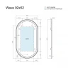 Зеркало Alavann Wave 52 ALV1160001 с подсветкой цвет Черный с сенсорным выключателем