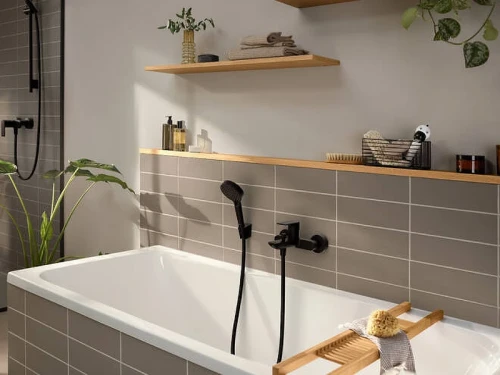 Смеситель для ванны Hansgrohe Rebris E 72450670 Черный матовый латунь на стену