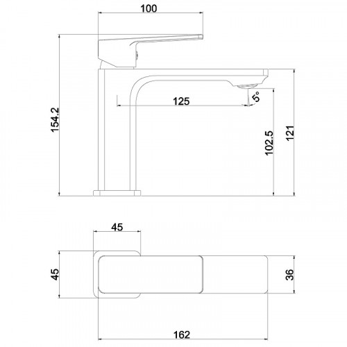 Смеситель для раковины beWash Eterne BVMM0BS447 Хром латунь