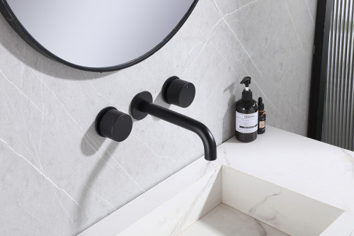 Смеситель для раковины Abber Wasser Kreis AF81122B Черный матовый латунь встраиваемый