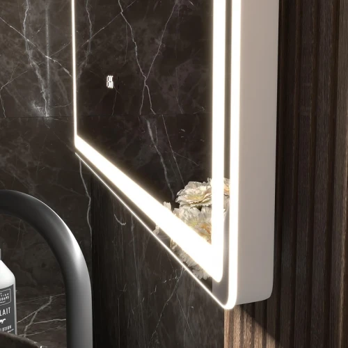 Зеркало Vigo Roberta Luxe 100 295 с подсветкой с бесконтактным выключателем с диммером с подогревом и часами