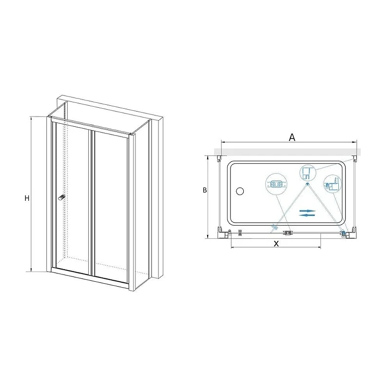 Душевой уголок RGW Classic 90x70 04094197-11P профиль цвет Хром стекло прозрачное