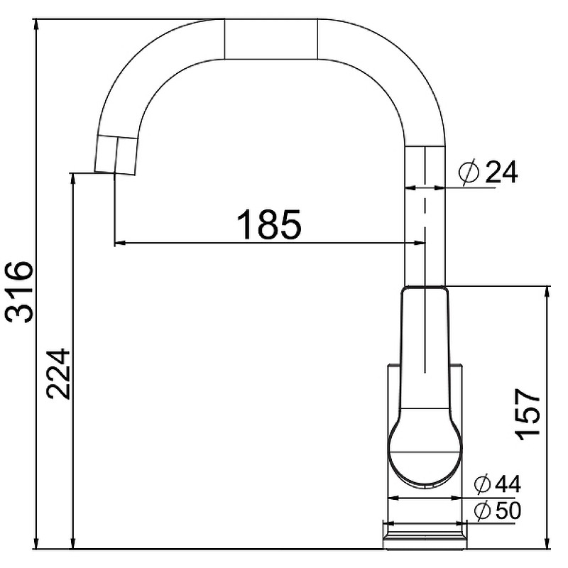 Смеситель для кухни Laparet Nobia Pro N3063702LPT Хром латунь