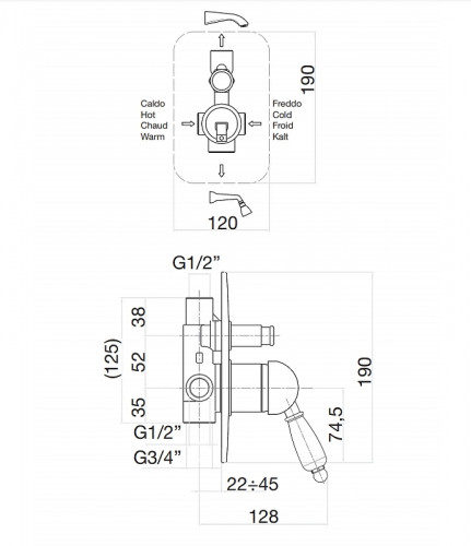 Смеситель для душа Fiore Imperiale 83OO5134