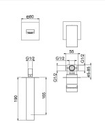 Смеситель для раковины Fiore Kube 100NN7597 Черный встраиваемый