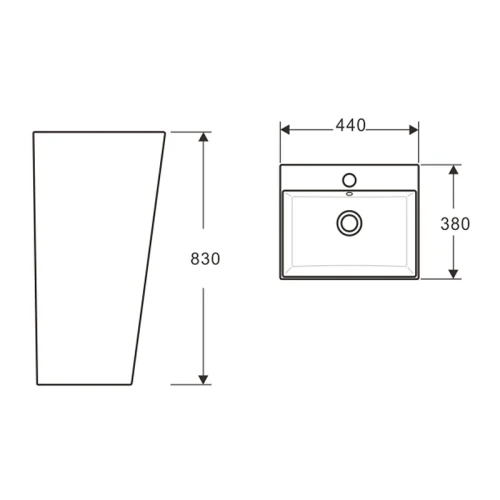 Раковина Aquatek Optima Square 44 AQ4401-00 цвет Белый