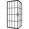 Душевой уголок Ceruttispa Muza 90x90 профиль Черный стекло прозрачное с рисунком