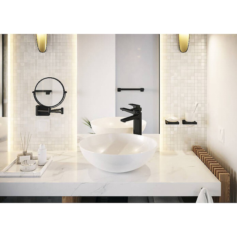 Косметическое зеркало Hansgrohe AddStoris 41791670 с увеличением Черное матовое