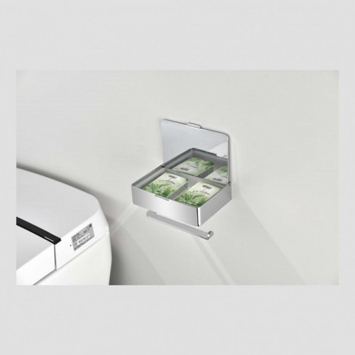 Держатель туалетной бумаги Grocenberg AC0050CR с полкой цвет Хром