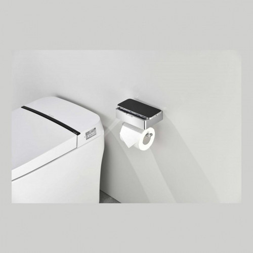 Держатель туалетной бумаги Grocenberg AC0050CR с полкой цвет Хром