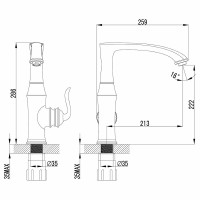 Смеситель для кухни Lemark Brava LM4705G Золото латунь