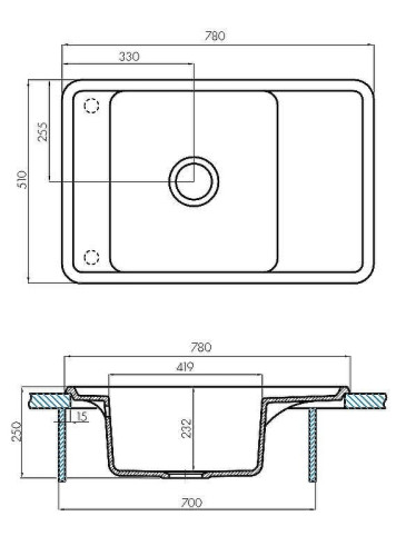 Кухонная мойка Aquaton Беллис 78 1A725032BS280 Кофе