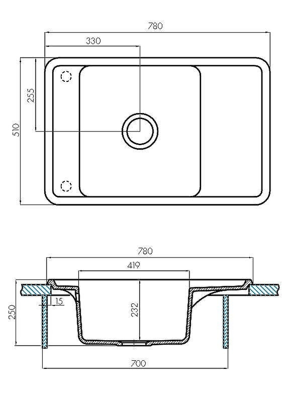Кухонная мойка Aquaton Беллис 78 1A725032BS280 Кофе