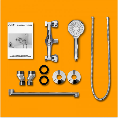 Смеситель для ванны Dorff Modern D7095000 универсальный Хром латунь на стену