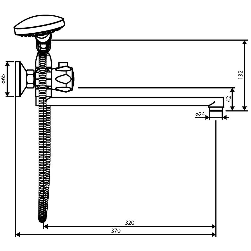 Смеситель для ванны Dorff Modern D7095000 универсальный Хром латунь на стену