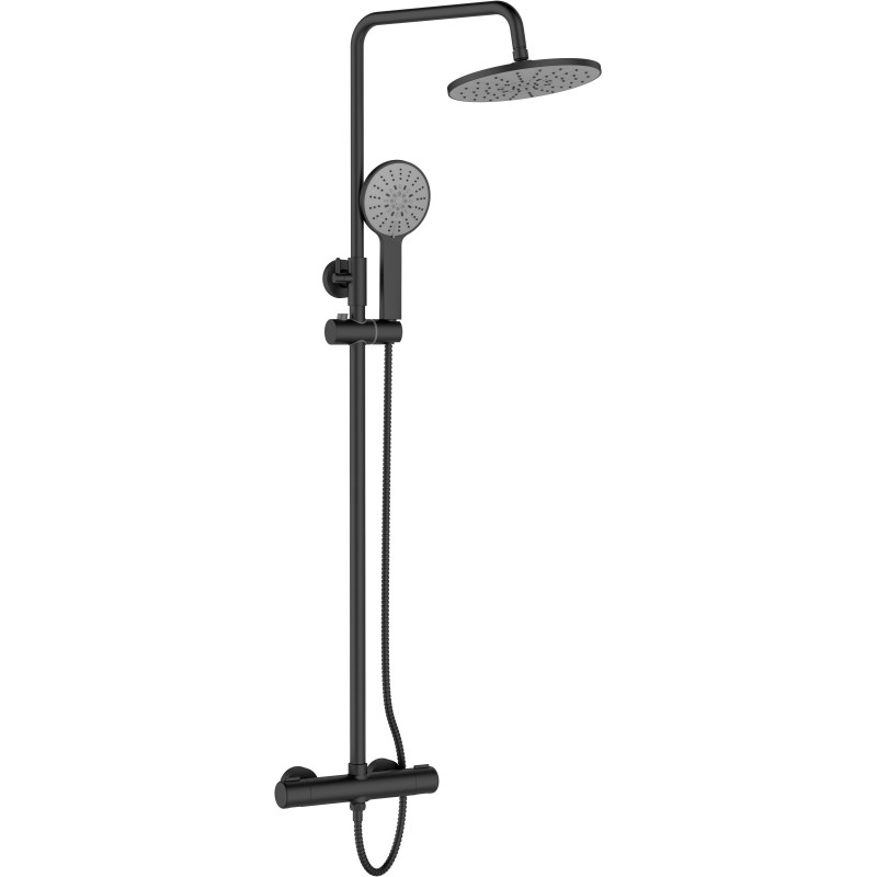 Душевая система Agger Thermo A2451244 Черная латунь на стену