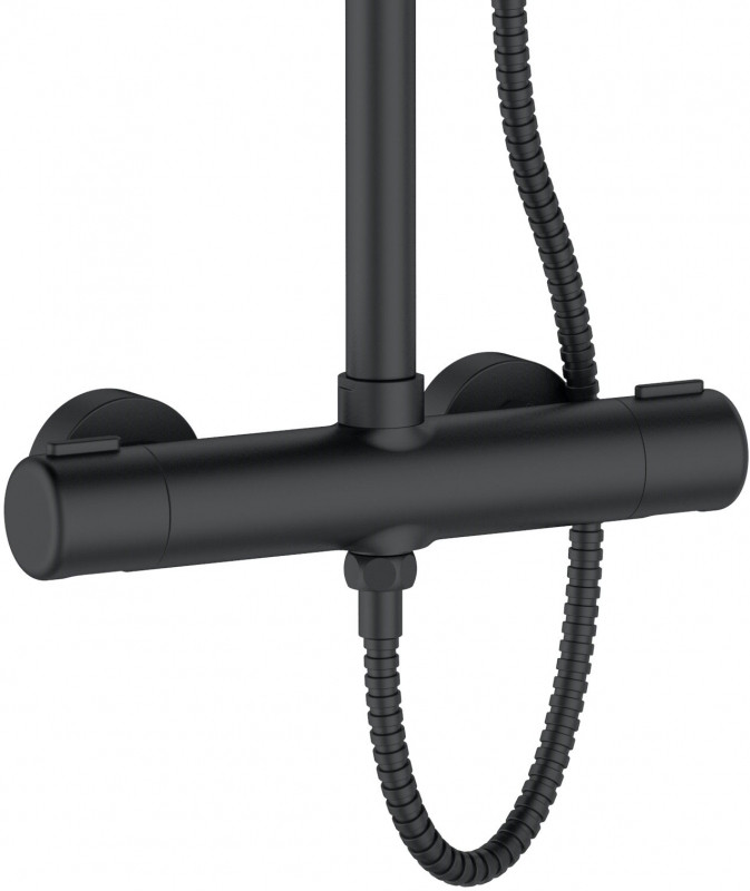 Душевая система Agger Thermo A2451244 Черная латунь на стену