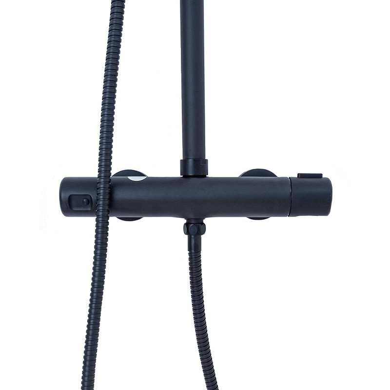 Душевая система Agger Thermo A2451244 Черная латунь на стену