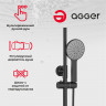Душевая система Agger Thermo A2451244 Черная латунь на стену