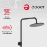 Душевая система Agger Thermo A2451244 Черная латунь на стену